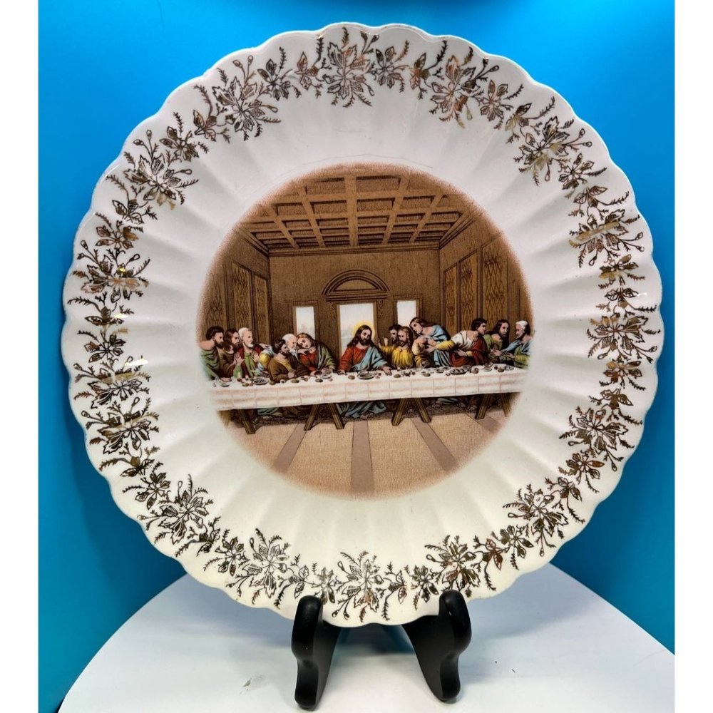 Lord's Supper First Edition Plate 23 K Gold Nashville TN USA Sanders Christian